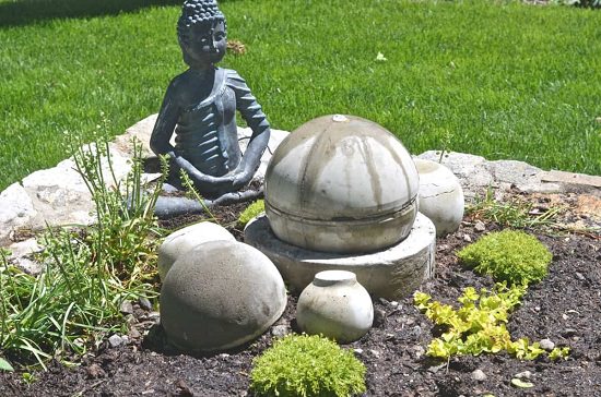 DIY Concrete Focal Garden Fountain