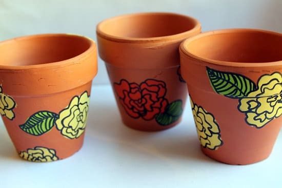 Flower Painted Flower Pots